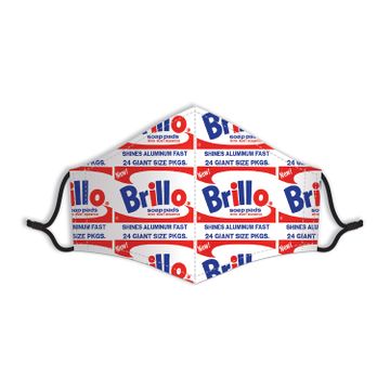 portada Andy Warhol Brillo Face Mask From Galison - 100% Cotton Material With Iconic Warhol Design, Adjustable ear Loops and Space for Filter, Stay Healthy, Safe and Fashionable