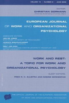 portada work and rest: a topic for work and organizational psychology