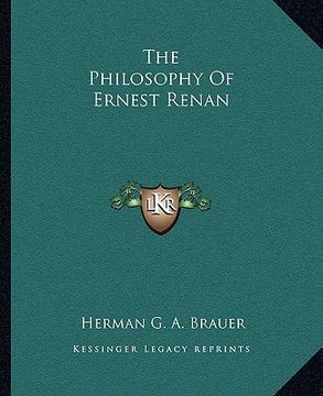 portada the philosophy of ernest renan (en Inglés)