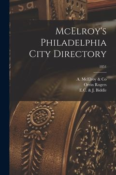 portada McElroy's Philadelphia City Directory; 1851