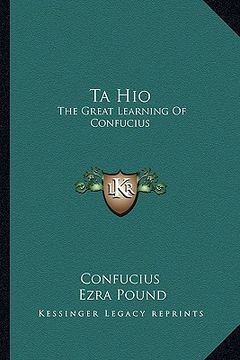 portada ta hio: the great learning of confucius (in English)