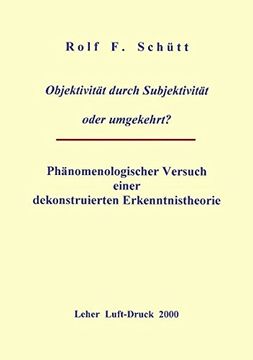 portada Objektivität durch Subjektivität oder umgekehrt ? (German Edition)