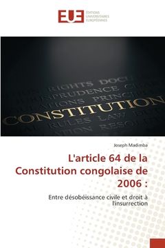 portada L'article 64 de la Constitution congolaise de 2006 (en Francés)
