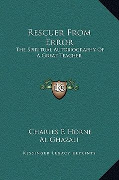 portada rescuer from error: the spiritual autobiography of a great teacher (in English)