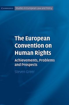 portada The European Convention on Human Rights Hardback: Achievements, Problems and Prospects (Cambridge Studies in European law and Policy) (in English)