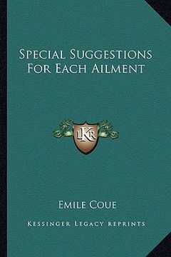 portada special suggestions for each ailment (en Inglés)