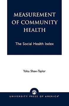 portada measurement of community health: the social health index (en Inglés)