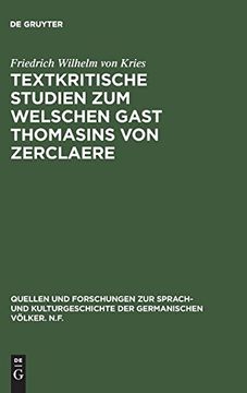 portada Textkritische Studien zum Welschen Gast Thomasins von Zerclaere (en Alemán)
