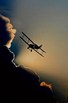 portada Biplane Silhouette: A Fixed-Wing Aircraft with Two Main Wings Stacked One Above the Other. the First Powered, Controlled Airplane to Fly, (en Inglés)
