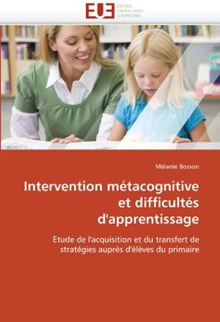 portada Intervention Metacognitive Et Difficultes D'Apprentissage