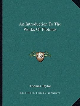 portada an introduction to the works of plotinus (en Inglés)