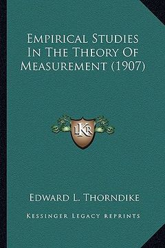 portada empirical studies in the theory of measurement (1907) (en Inglés)