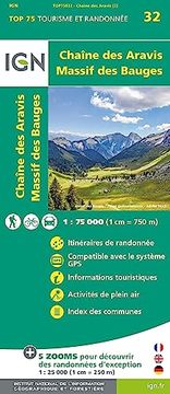 portada Chaine des Aravis Massif des Bauges 1: 75 000 (in English)