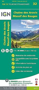 portada Chaine des Aravis Massif des Bauges 1: 75 000 (en Inglés)