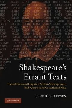portada Shakespeare's Errant Texts (en Inglés)