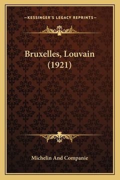 portada Bruxelles, Louvain (1921) (en Francés)