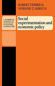 portada Social Experimentation and Economic Policy Paperback: 0 (Cambridge Surveys of Economic Literature) (in English)