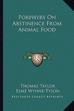 portada porphyry on abstinence from animal food (en Inglés)
