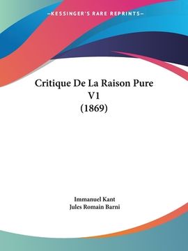 portada Critique De La Raison Pure V1 (1869) (in French)