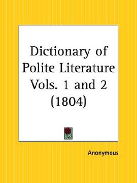 portada dictionary of polite literature (en Inglés)