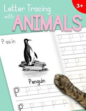 portada Letter Tracing With Animals: Learn the Alphabet - Handwriting Practice Workbook for Children in Preschool and Kindergarten - Mint-Pink Cover (en Inglés)