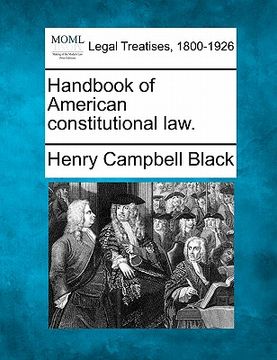 portada handbook of american constitutional law.