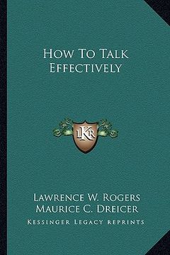 portada how to talk effectively (en Inglés)