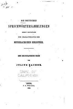 portada Die deutschen sprichwörtersammlungen (en Alemán)