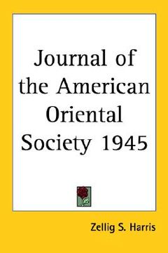 portada journal of the american oriental society 1945 (in English)