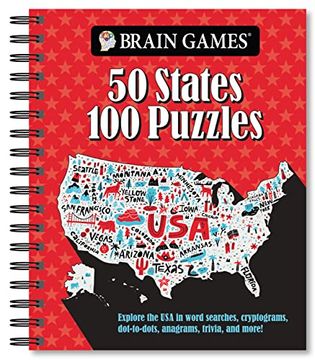portada Brain Games - 50 States 100 Puzzles: Explore the usa in Word Searches, Cryptograms, Dot-To-Dots, Anagrams, Trivia, and More! 