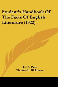 portada student's handbook of the facts of english literature (1922)