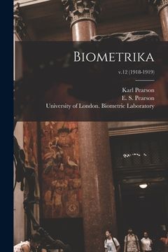 portada Biometrika; v.12 (1918-1919) (en Inglés)