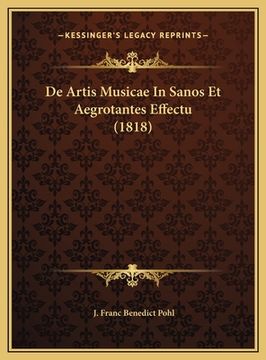 portada De Artis Musicae In Sanos Et Aegrotantes Effectu (1818) (en Latin)