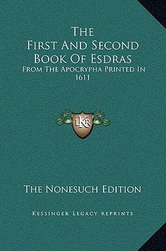 portada the first and second book of esdras: from the apocrypha printed in 1611 (en Inglés)