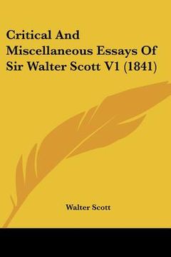 portada critical and miscellaneous essays of sir