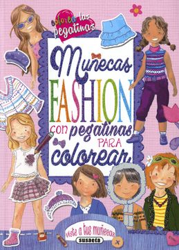 portada Muñecas fashion con pegatinas para colorear (in Spanish)