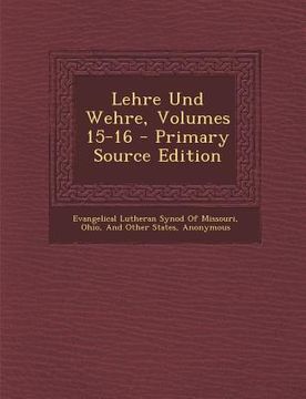 portada Lehre Und Wehre, Volumes 15-16