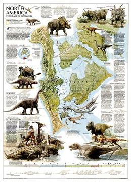 portada National Geographic Dinosaurs of North America Wall Map (22.25 X 30.5 In) (in English)
