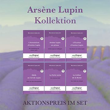 portada Arsène Lupin Kollektion (Mit Kostenlosem Audio-Download-Link): Lesemethode von Ilya Frank - Ungekürzter Originaltext - Französisch Durch Spaß am Lesen Lernen, Auffrischen und Perfektionieren