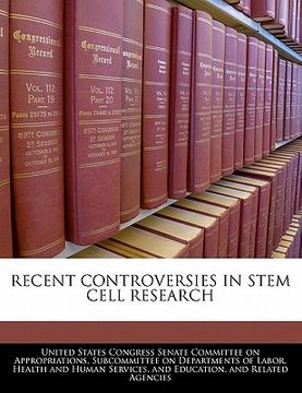 portada recent controversies in stem cell research (in English)