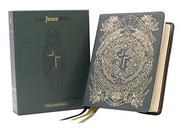 portada The Jesus Bible Artist Edition, Esv, Genuine Leather, Calfskin, Green, Limited Edition (en Inglés)
