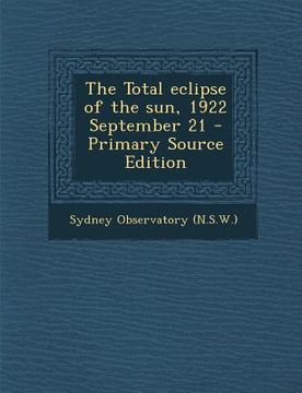 portada Total Eclipse of the Sun, 1922 September 21 (in English)