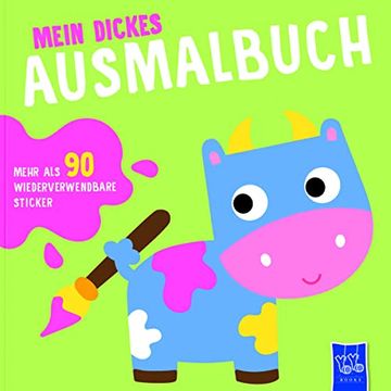 portada Mein Dickes Ausmalbuch (Cover Grün - Kuh) (Easy Color Tribnad_Green Cow) (in German)