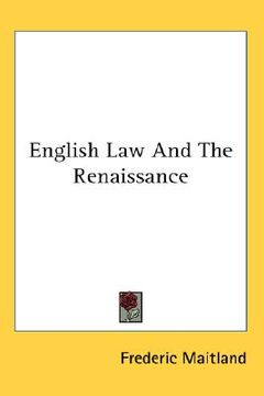 portada english law and the renaissance: with some notes