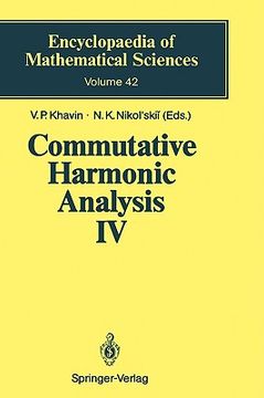 portada commutative harmonic analysis iv (en Inglés)