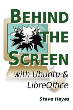 portada behind the screen with ubuntu and libreoffice (in English)