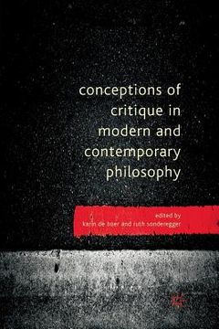 portada Conceptions of Critique in Modern and Contemporary Philosophy (in English)