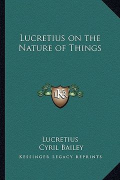 portada lucretius on the nature of things (en Inglés)