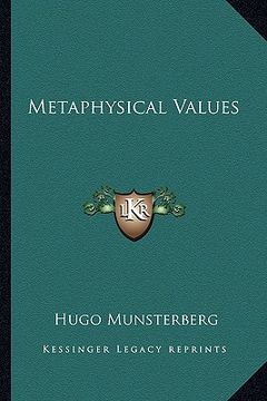 portada metaphysical values (en Inglés)