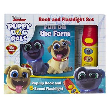 portada Disney Junior Puppy dog Pals With Bingo and Rolly - fun on the Farm Pop-Up Book and 5 Sound Flashlight - pi Kids 